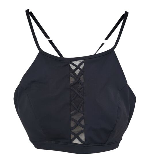 Lululemon Shoreline Top Black W2AQ3S Mesh High Neck Gorp Swim Workout Hiking - Picture 1 of 7